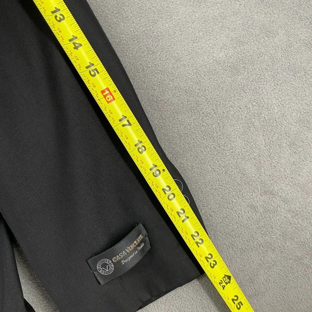 Casa Vincente Mens Black Three Button Hand Tailored Blazer Jacket Designed Italy